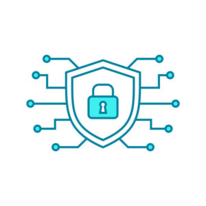 Antivirus, anti spyware symbol. Data protection sign. Online safety and internet privacy. Vector illustration, flat, clip art